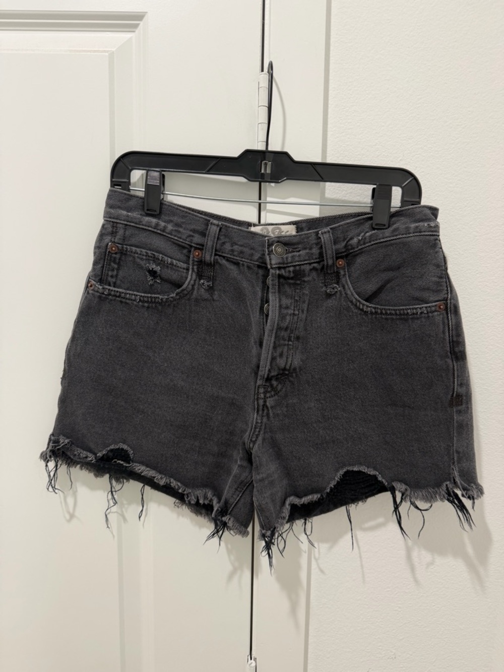 Free People We The Free Makai Cutoff Short in Washed Black - Picture 3 of 5